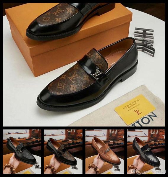 

19fw oxford shoes men classic patent leather mens shoes formal wedding dress coiffeur pointed shoe for men luxury italian brands bona madaok, Black