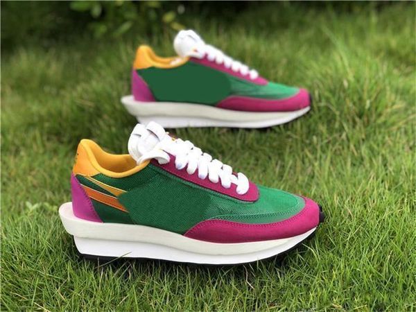 

authentic sacai x ldv waffle ldwaffle daybreak men women running shoes pine green clay orange del sol -sail bv0073 -301 with box 5 -1