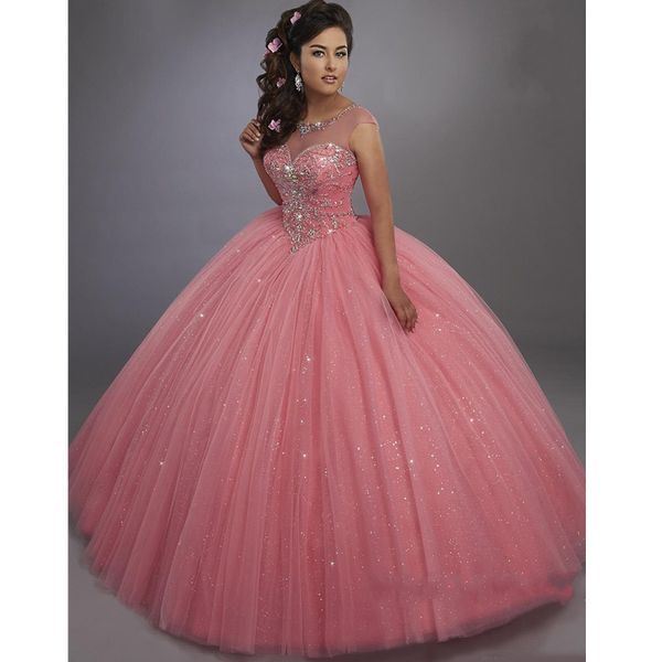 

calypso quinceanera dresses 2020 illusion scoop neck and lace up back bling bling crystals sweet 15 dress pageant party dresses, Blue;red