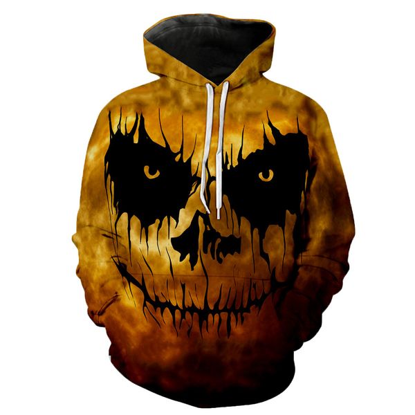 

funny halloween pumpkin hoodies men/women 3d print hoodie halloween men's trendy popular sweatshirts loose sweater, Black