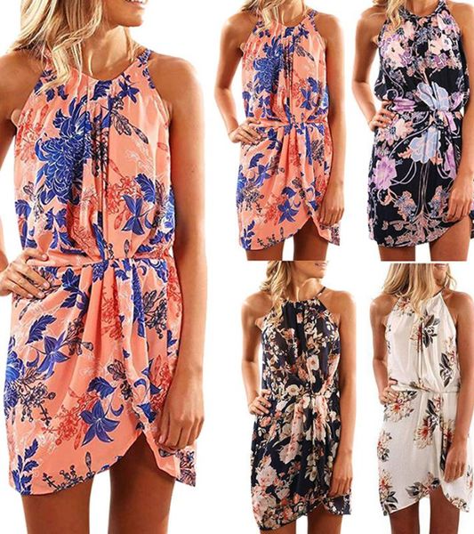 

2020 дам без бретелек sexy summer мини платье backless пляж платье женщин мода урожай белых печатей boho чешского, Black;gray