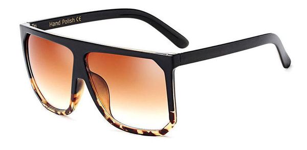 

солнцезащитные очки flat top женщины big frame солнцезащитные очки мода супер звезда крупногабаритные clear gradient вс стекла gafas de sol, White;black