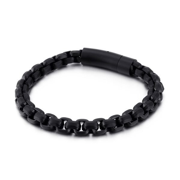 

simple male braided 316l stainless steel chain bracelet punk bracelet tide male personality gothic rock accessories chain, Black