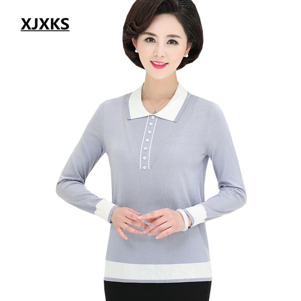

xjxks fashion lapel loose plus size women pullover 2019 spring new knitted linen thin sweater comfortable casual women, White;black