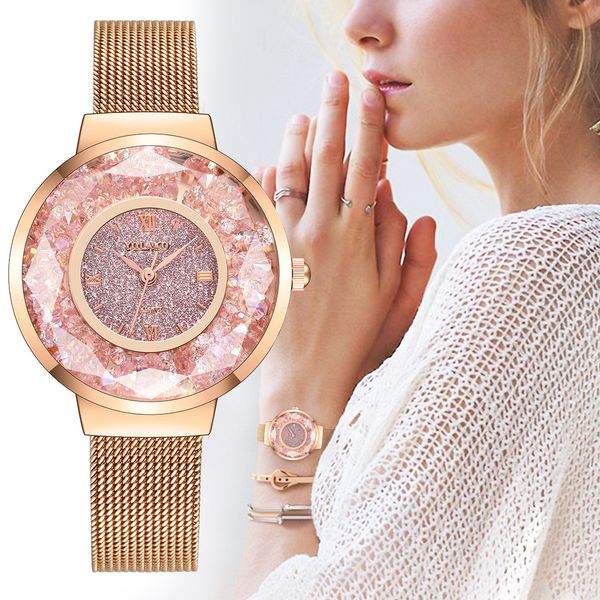 

luxury women's watches fashion diamond starry sky women watch ladies quartz wristwatch clock gift drop shipping montre femme #w, Slivery;brown