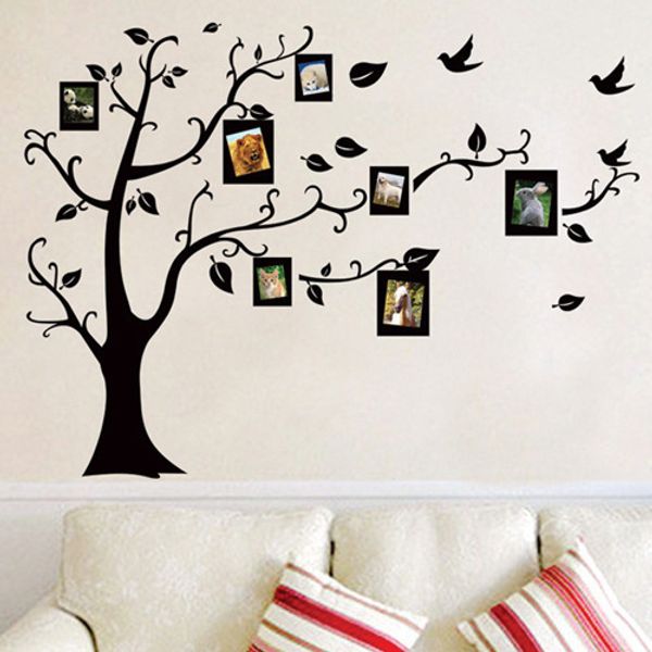 

family p frame flying birds tree wall stickers arts home decorations living room bedroom decals posters pvc wall decal