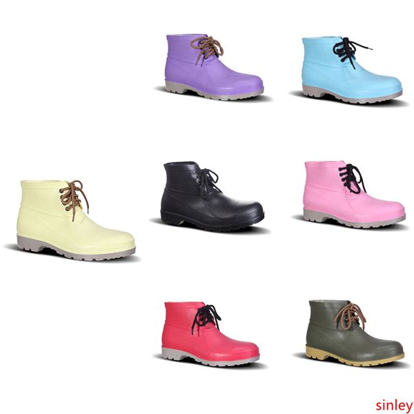 

no-brand design rain boots low labor insurance shoes steel toe cap black yellow pink red purple dark green men shoes 38-44