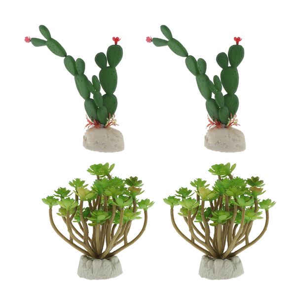 

4lots fake lifelike plants aquarium ornament landscaping for in/outdoor