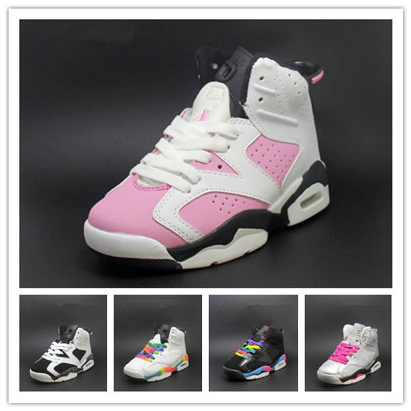 

kids11 6s space jam bred concord gym red basketball shoes children boy girls white pink midnight navy sneakers toddlers, Black