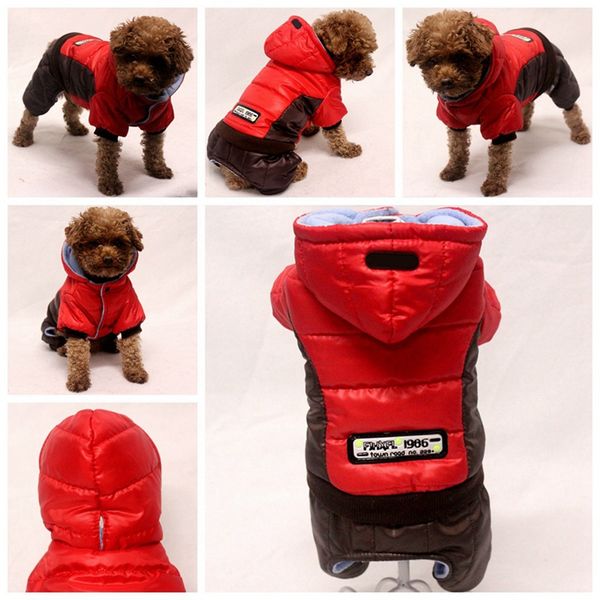 

warm puppy pets clothes red winter pet clothes waterproof hooded dog coat jacket for small dog chihuahua french bulldog clothes