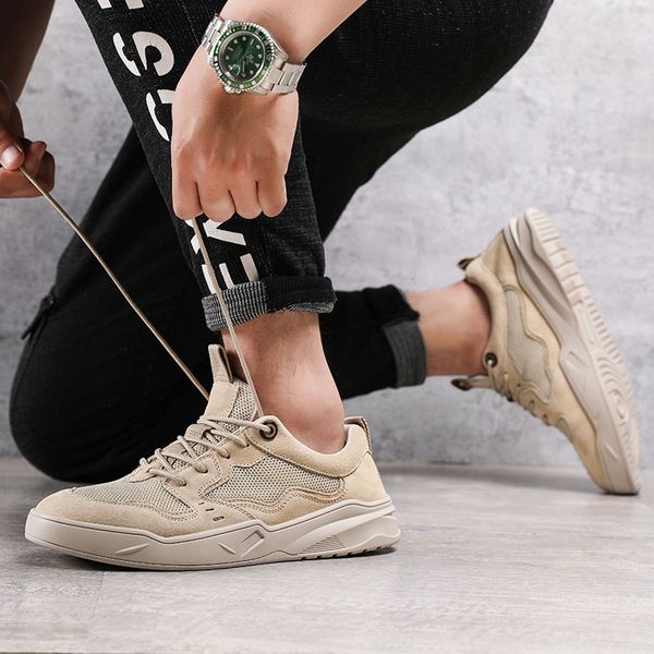 

summer fashion 2020 casual shoes men sneakers for men shoes breathable lace up outdoor walking sneakers male trainer krasovki, Black