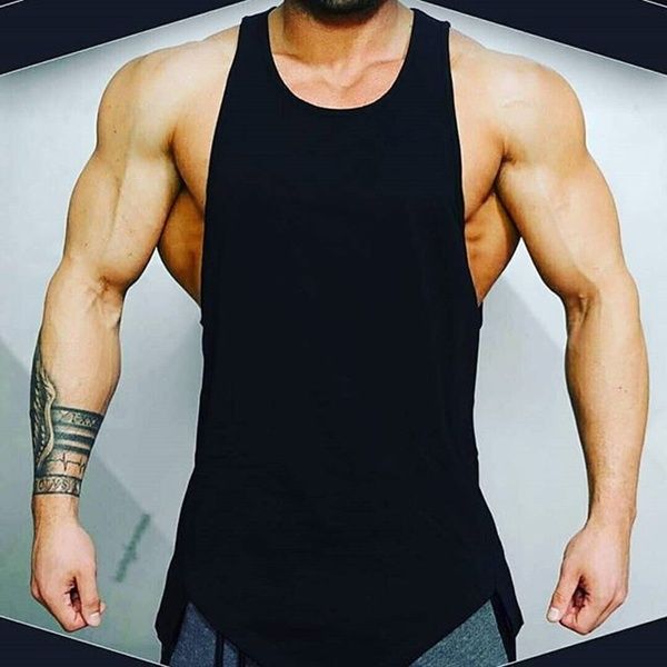 

UK Men Gym Sleeveless Vest Workout Solid Style Hooded Tank Top Muscle T-Shirt New Printed Hoodie Vest White Red Gary Black