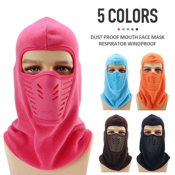 

dust-proof mouth face mask breathable masked face cold winter warm hat motocross cycling ski respirator balaclava, Black