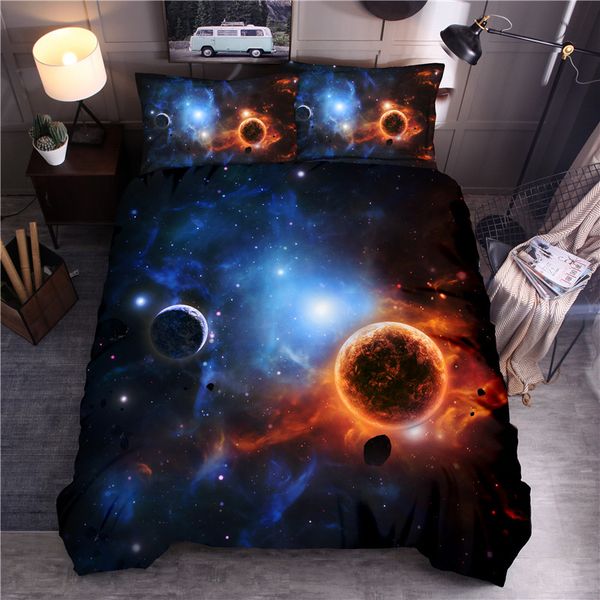 

galaxy printed bedding sets moon  king duvet cover sets quilt cover bed linen