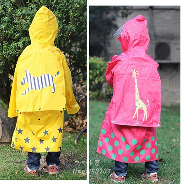 

boys' and girls' children's raincoat with schoolbag cute children's students' raincoat baby bag cloak cloak cartoon, Red;brown
