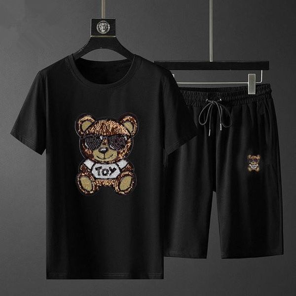 

new 2020 mens designer tracksuits mens luxury designer clothes fashion luxury running suits t shirt+shorts men tracksuit, Gray