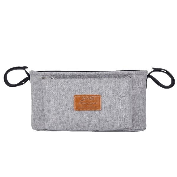 

baby stroller pram pushchair travel organizer storage bag bottle diaper holder gray