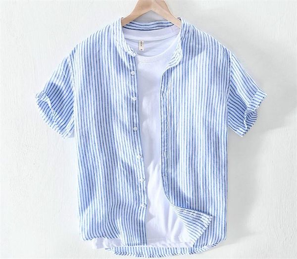 

кнопка рубашки летние повседневные мужские рубашки мода полосатой печати mens конструктора рубашки с коротким рукавом стенд воротник, White;black