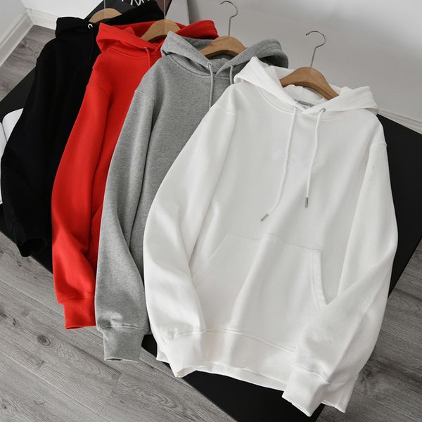 

men fleece hoodies solid color loose 2020 spring mens casual hooded sweatshirts male hip hop streetwear pullover clothing, Black