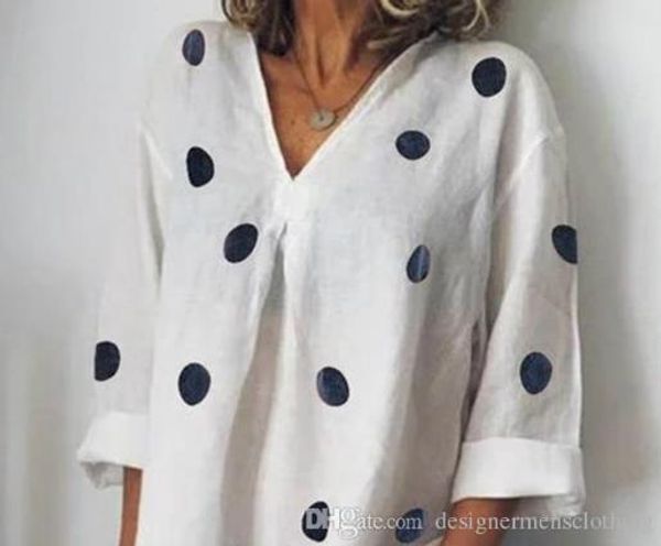 

5xl womens summer v-neck dresses casual polka dot loose split dress fashion female apparel, Black;gray