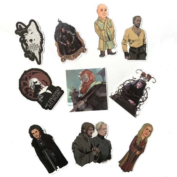 

60pcs cartoon stickers game of thrones stickers war tv series for luggage car lapnotebook decal fridge skateboard sticker
