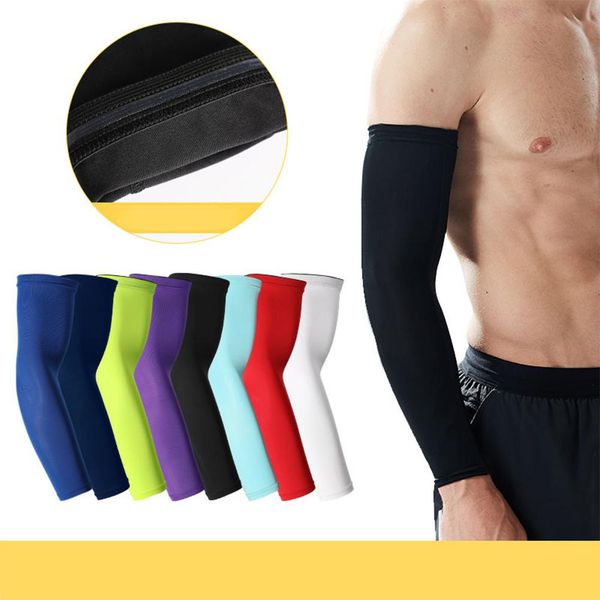 

hobbylane basketball arm sleeves breathable protector breathable anti-slip elbow pad sleeve for outdoor cycling running, Black