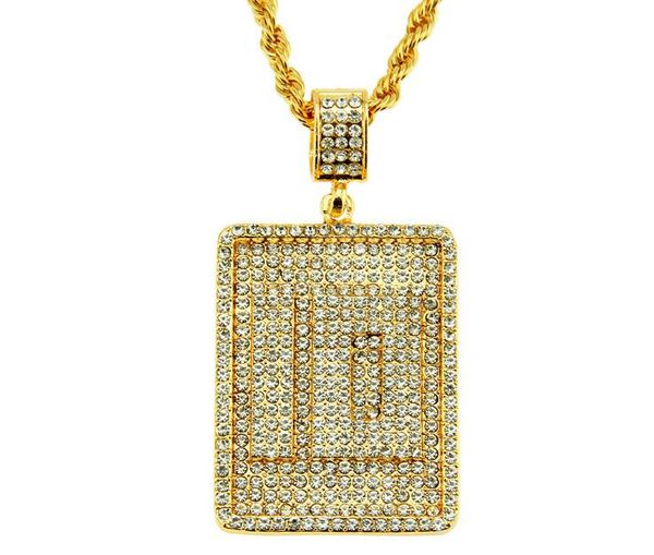 

новый хип-хоп мода мужская золото серебро нержавеющая сталь кристалл количество 10 подвеска витая цепи ожерелье подарка ювелирных изделий, Silver