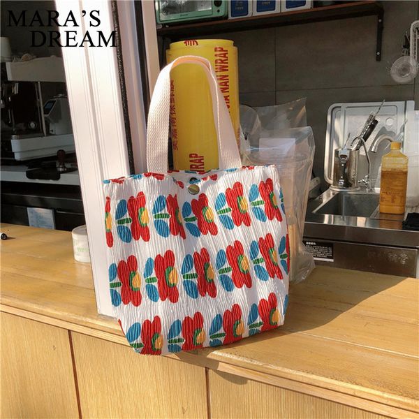 

mara's dream 2020 new summer ladies small fresh cute small cloth bag female wrinkle printed handbag environmental protection bag
