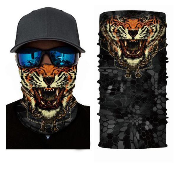 

outdoor headscarf mask 3d animal series anti-wind sand breathable cycling bike riding face mask headwear scarf, Black