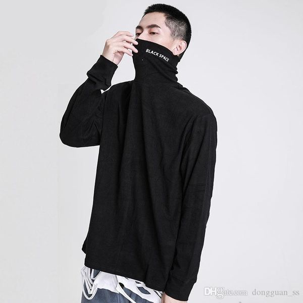 

long t-shirt hip hop streetwear men women casual undershirt simple autumn hip hop personality loose t shirt, White;black