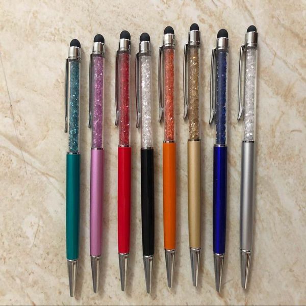 

fashion stylus computer touch phone screen pen colors crystal business office ballpoint pen for stationery office & school, Blue;orange