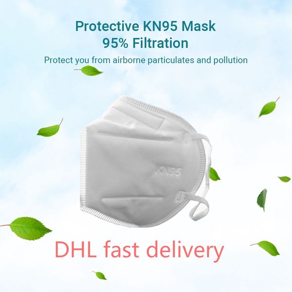 

dhl quick delivery stock kn95 dustproof and anti-fog breathable mask 95% filter n95 mask function is kf94 ffp2