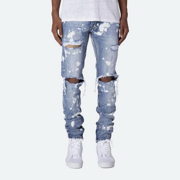 

skinny jeans men denim pants streetwear calca masculina ripped jeans for men destroyed ripped slim fit hole trousers male, Blue