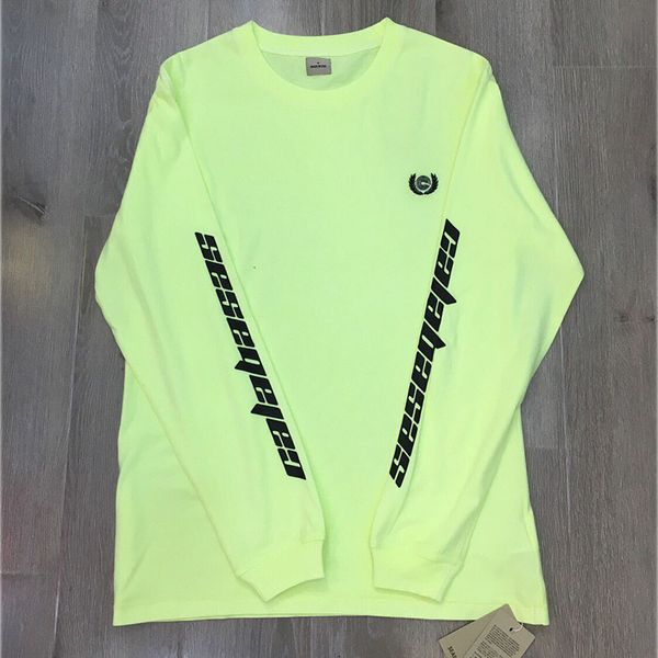 

winter autumn t shirt for men women kanye west oversize fluorescent green orange season long sleeve tee, White;black