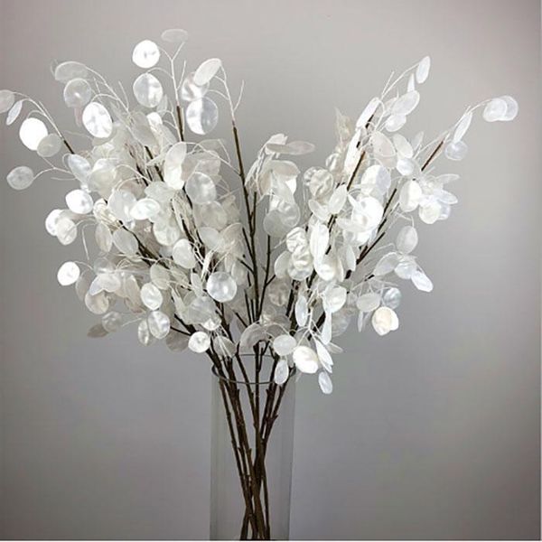 

15colors artificial flowers branch silver shining leaves silk flower living home l decoration flower wall wedding decoration