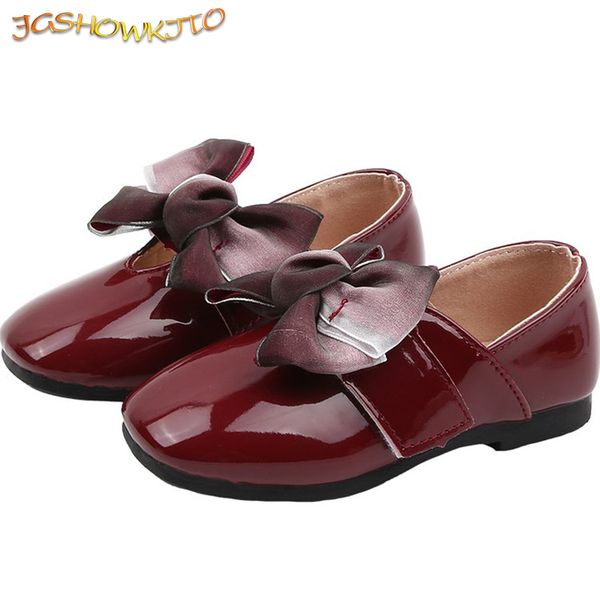 

spring autumn girls shoes kids shoes for medium big girl -10yrs children casual flats with bow-knot bow princess wedding, Black;red