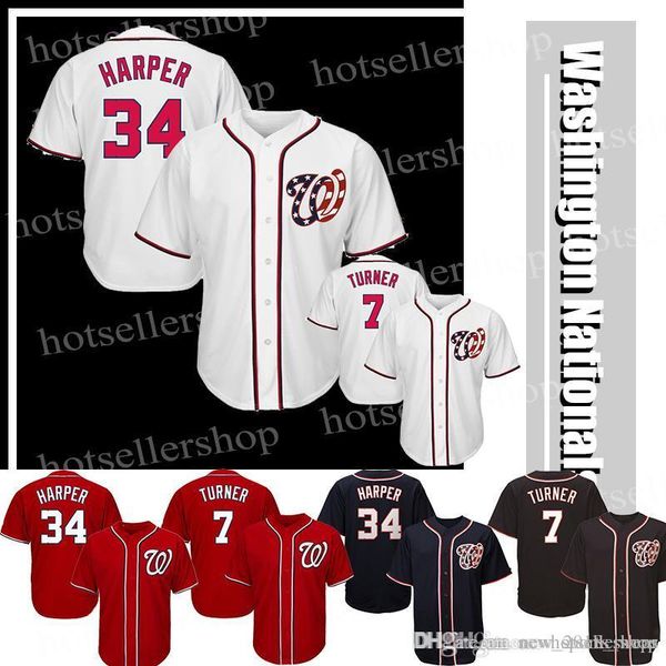 

Washington baseball jerseys Nationals 34 BrycexHarper 7 Trea Turner stitched Embroidery Logos Cheap sales