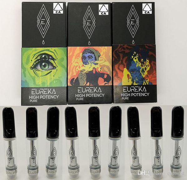 

100шт электронные сигареты Vape тележки EUREKA Clear 0.8 мл 1 мл пустые картриджи для ручек упаковка испаритель распылитель 510 керамическая катушка толстое масло 2 мм отверстия