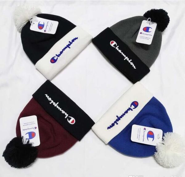 

mens beanie winter wool hat new fashion womens knitted thicken warm polo beanie bonnet cap 738, Blue;gray