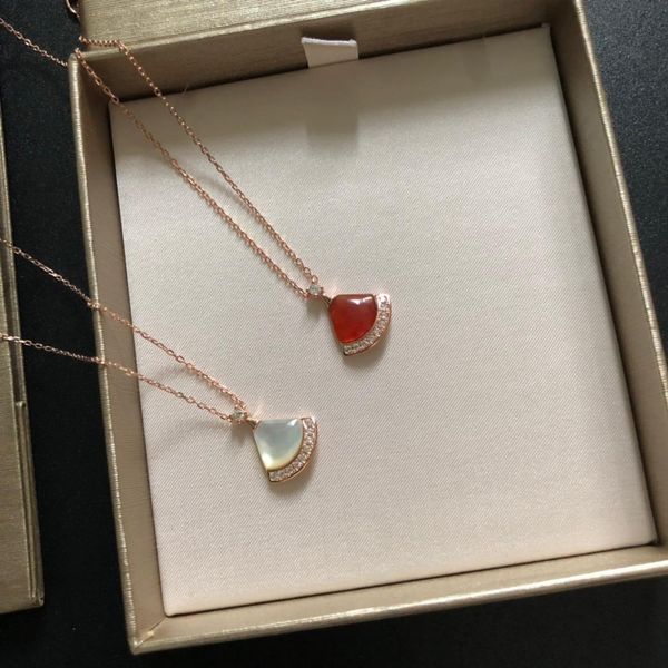 

fahmi 100% 925 sterling silver diva ladies charm elegant skirt red agate natural white agate necklace birthday gift ing