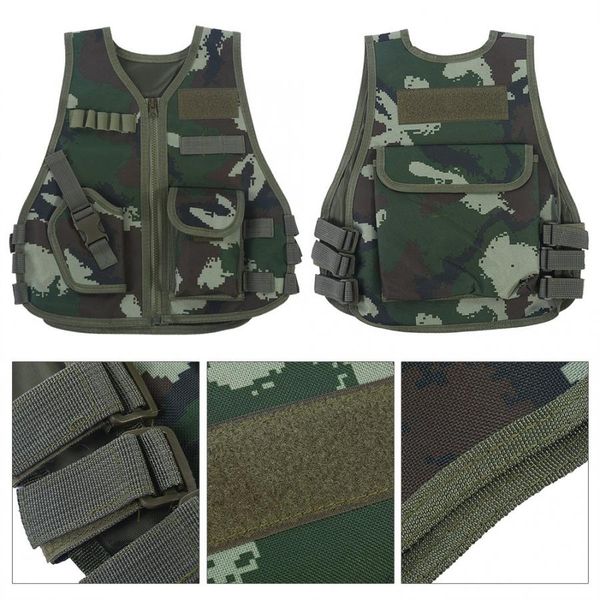 

children combat vest kids camouflage hunting clothes cs shooting protection gear combat training hunting tactical waistcoat, White