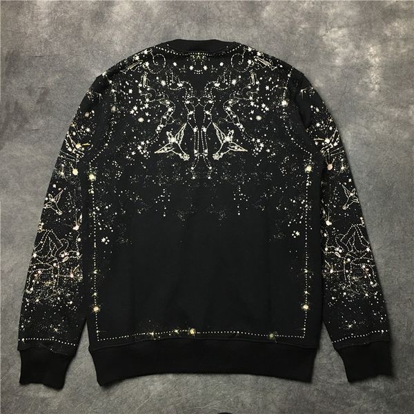 

mens designer hoodies givh3 new fashion brand luxury satellite clothes with stars in the sky, Black