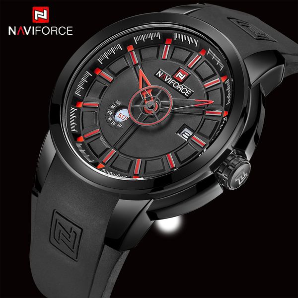 

мужские часы топ naviforce простые часы мужская мода водонепроницаемый часы резиновые кварцевые часы relogio masculino, Slivery;brown