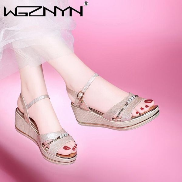 

summer platform women sandals fashion quality comfortable bohemian women sandals lady shoes high heel wedges shoes for new, Black