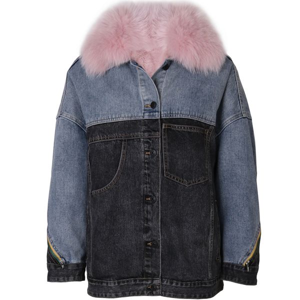 

jeans fur parka women natural fur parka ladies real, Black