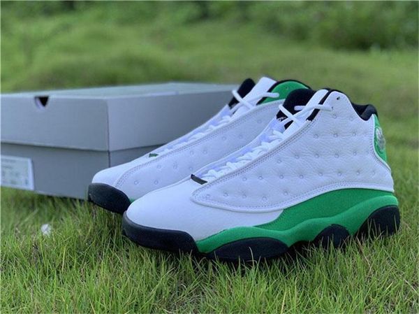 

2020 authentic 13 lucky green men basketball shoes white black 3m reflective 13s db6537-113 real carbon fiber outdoor sneakers
