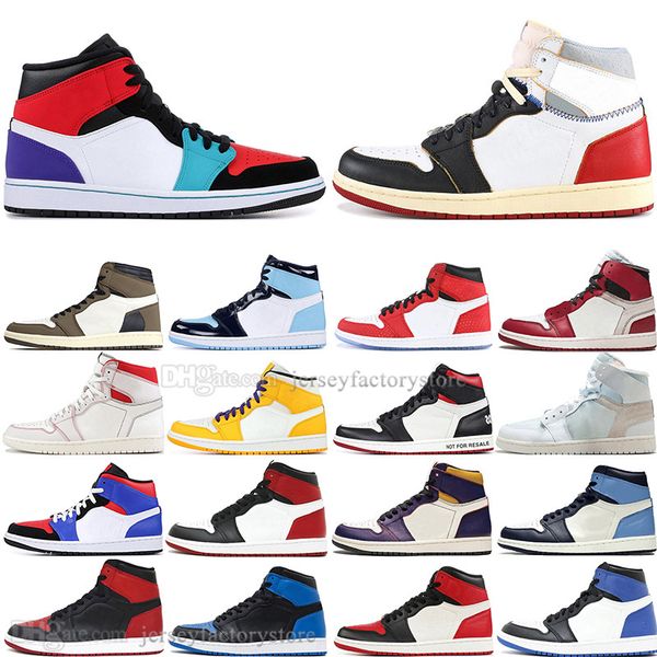 

new 1 og travis scotts unc spiderman lakers mens basketball shoes 1s 3 banned bred toe men sports designer sneakers trainers