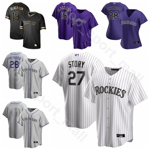 

2020 baseball men women youth 28 nolan arenado jersey 27 trevor story 19 charlie blackmon 20 ian desmond german marquez team white purple, Blue;black