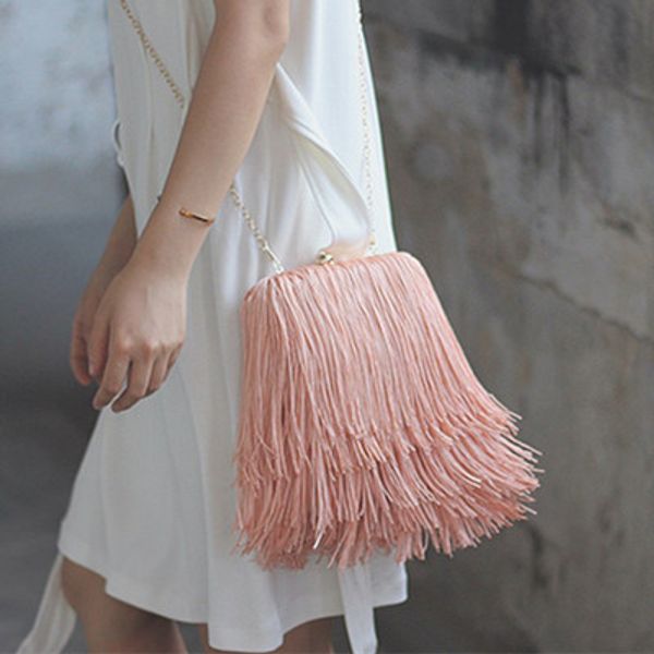 

fashion ladies evening bags luxury party long tassel women clutches box clutch chain messenger bags for lady shoulder bag bolsa