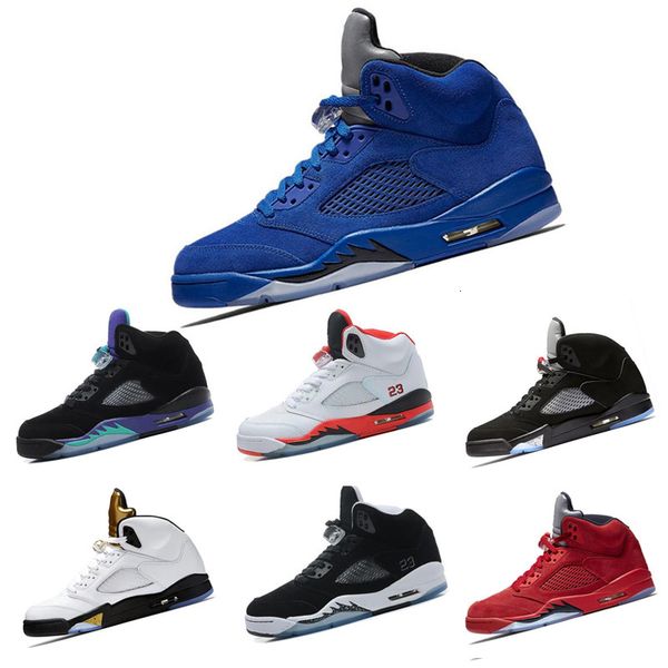 

new arrival 5 men basketball shoes red blue suede premium bordeaux camo black olympic og metallic gold black metallic fire sport sneakers